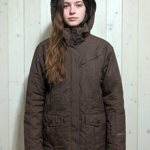 COLUMBIA WOMEN'S (M) Medium Brown Core Interchange Omni-Tech Jacket Coat - EUC